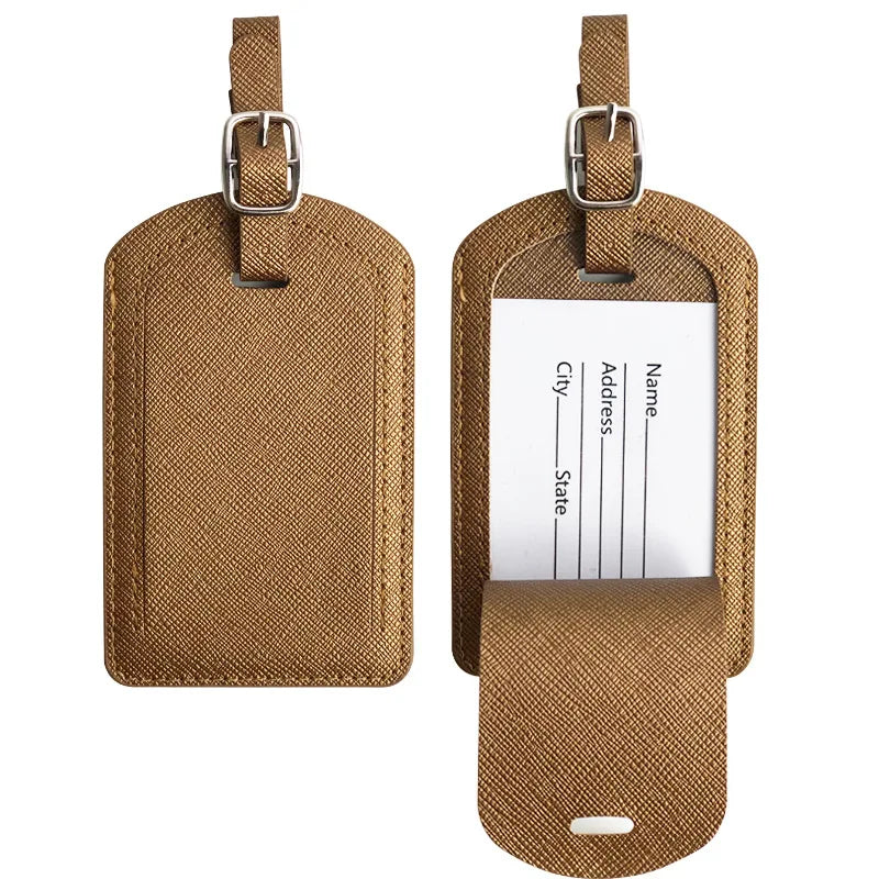PU leather luggage tag, view 4 - MRSLM