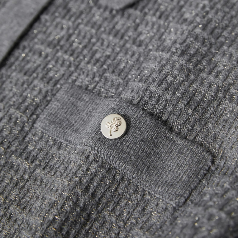 retro lapel woolen cardigan, view 9 - MRSLM