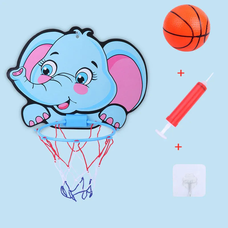 kids cartoon animal basketball hoop kit, view 2 - MRSLM