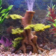 realistic tree trunk aquarium ornament, view 3 - MRSLM