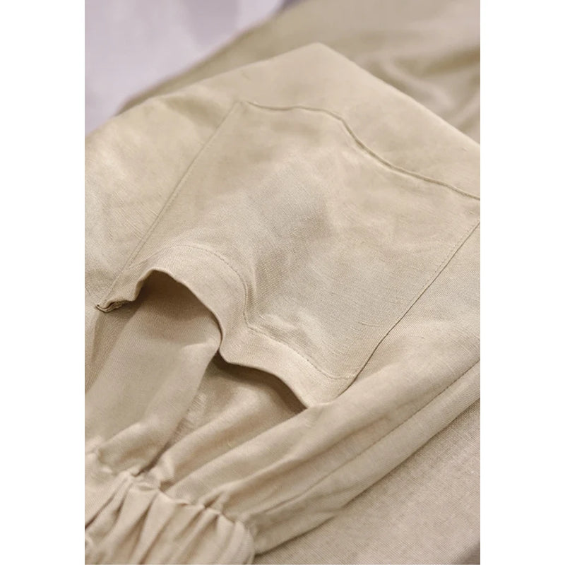 cotton linen maxi skirt, view 7 - MRSLM