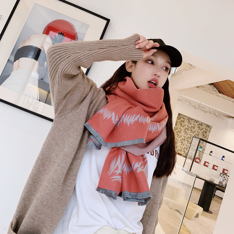 warm thick imitation cashmere scarf, view 4 - MRSLM