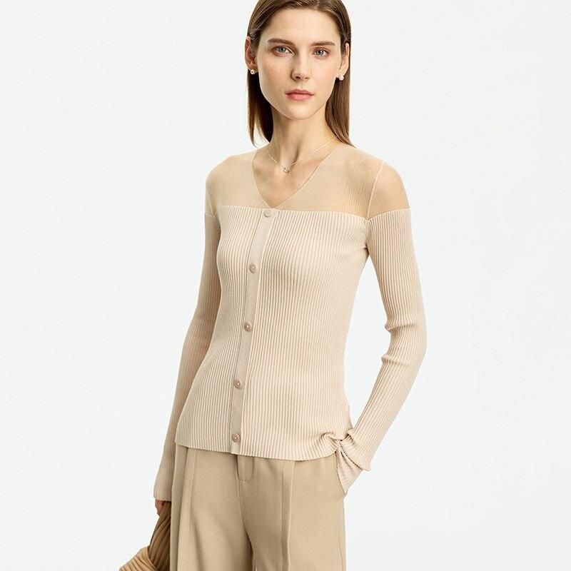 slim-fit V-neck patchwork sweater - MRSLM