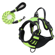 reflective dog harness and leash set, view 24 - MRSLM