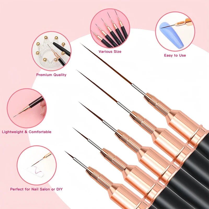 stripe nail art brushes, view 7 - MRSLM