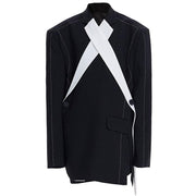 spliced contrast color blazer, view 7 - MRSLM