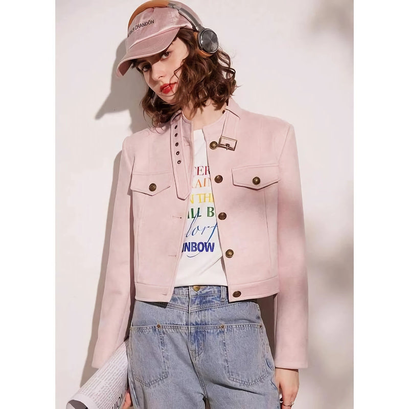 adjustable stand collar short jacket, view 3 - MRSLM