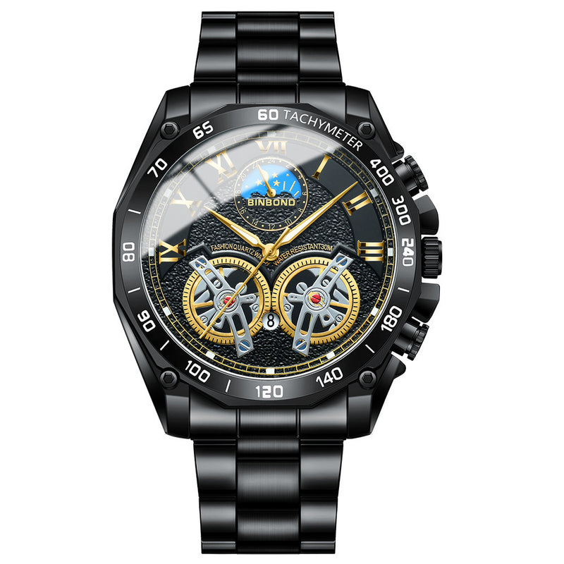 Men's hollow mechanical watch, multi-function, view 4 - MRSLM