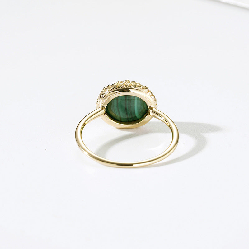 feather 925 silver ring with natural stone, view 4 - MRSLM