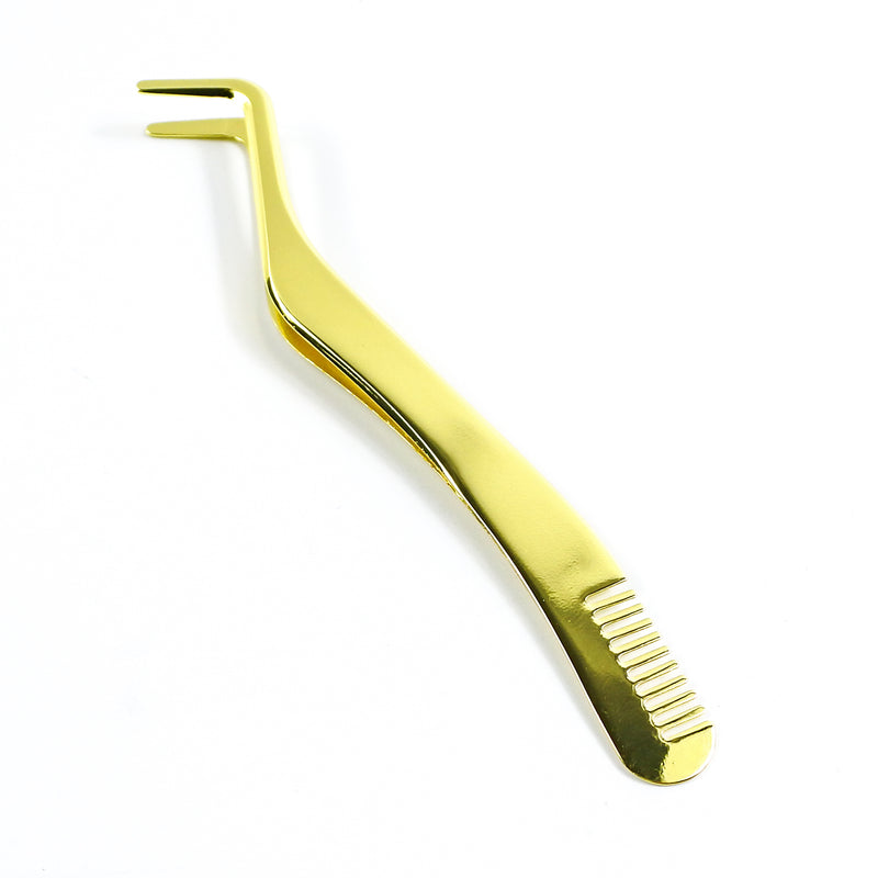stainless steel eyelash tweezers, view 5 - MRSLM