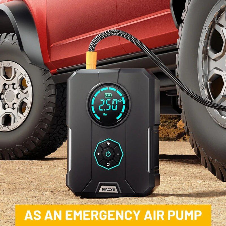 4-in-1 Car Jump Starter with Portable Air Compressor, Power Bank & Emergency Lighting