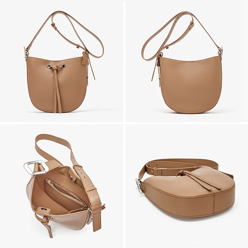 leather bucket handbag, view 7 - MRSLM