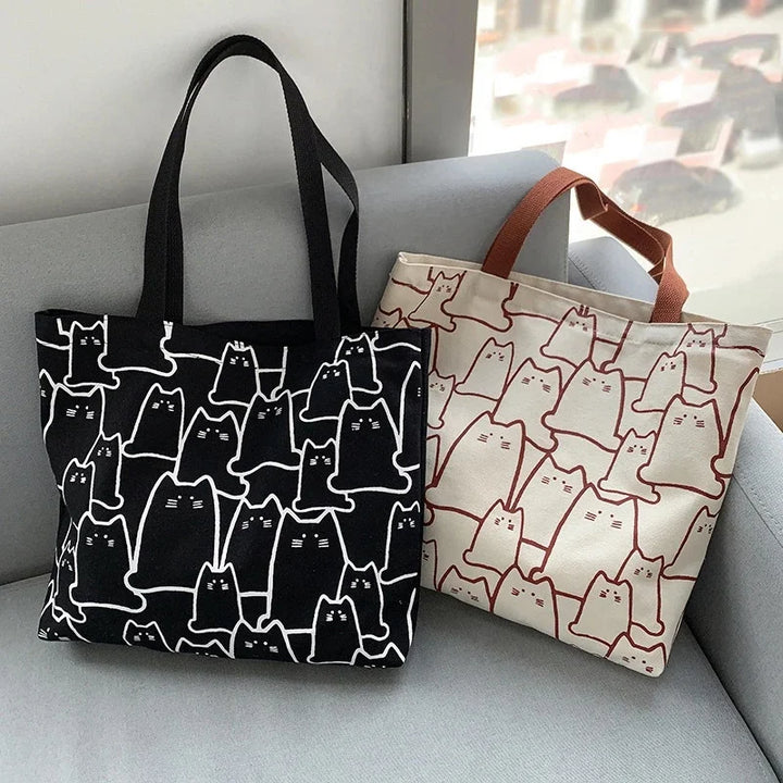 Cat Canvas Handbag