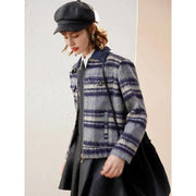 vintage plaid turn-down collar jacket, view 4 - MRSLM