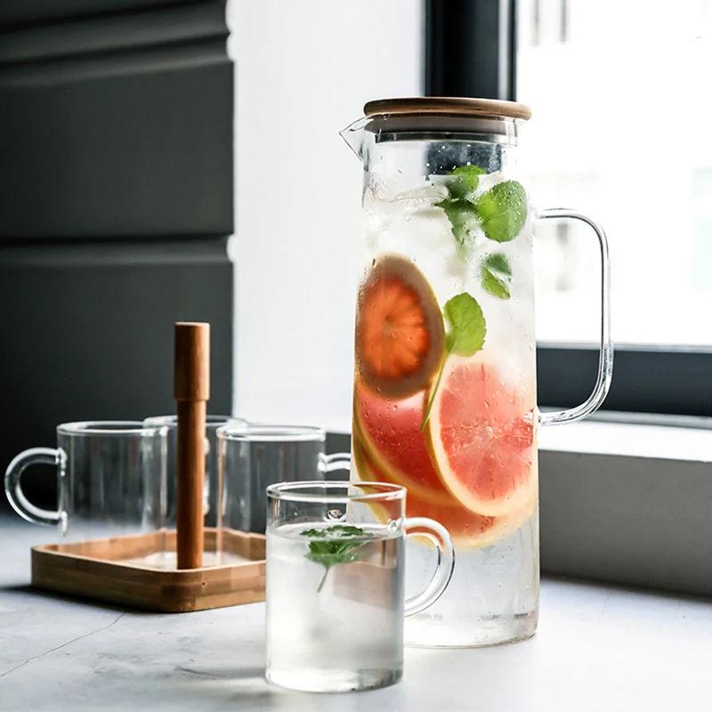 thickened glass kettle with bamboo lid - MRSLM