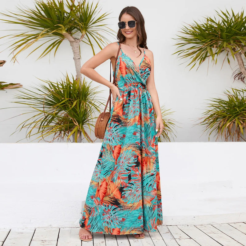 bohemian paisley print long dress, view 2 - MRSLM