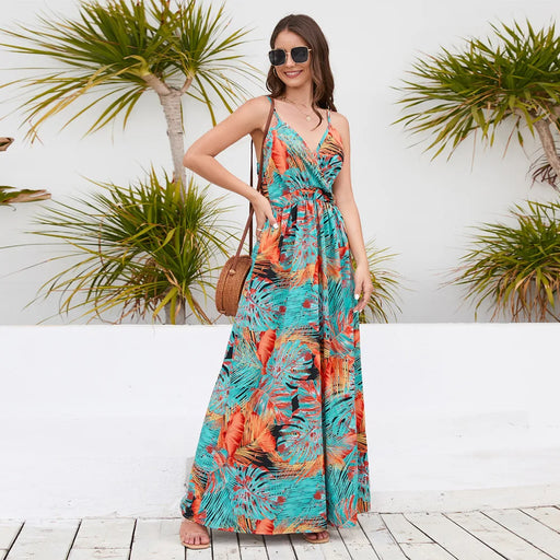 bohemian paisley print long dress, view 2 - MRSLM