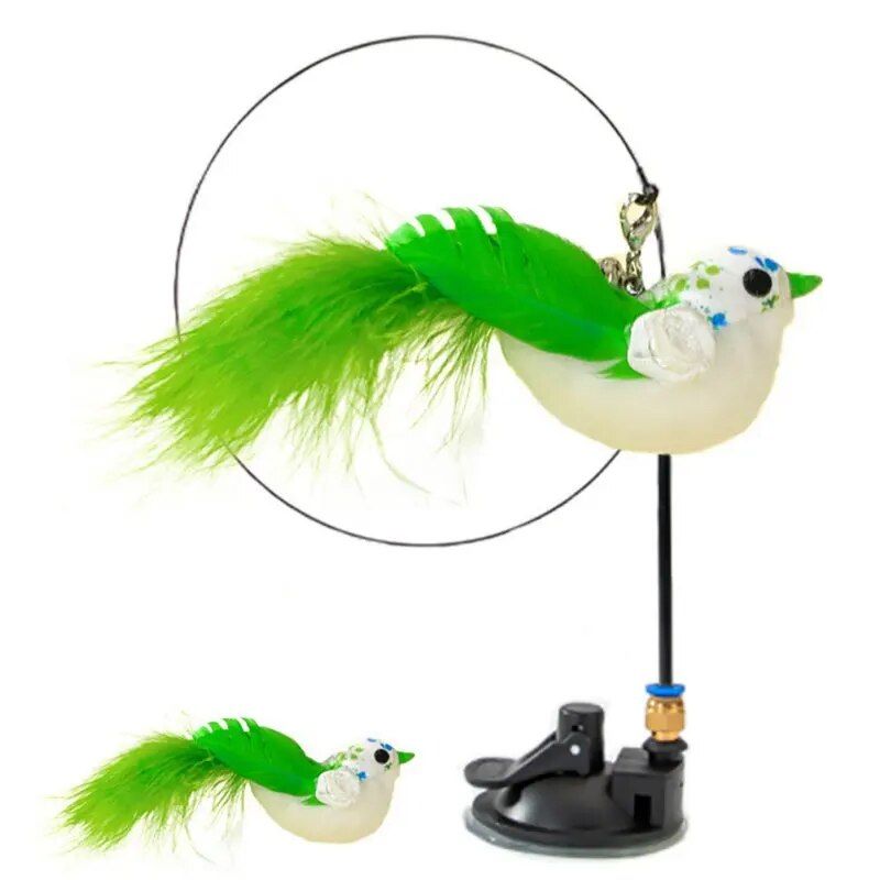 feathered bird wand cat toy, view 2 - MRSLM