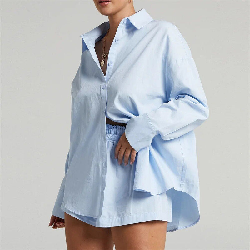 Cotton linen shirt and shorts set - MRSLM