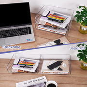 stackable transparent desk organizer, view 5 - MRSLM