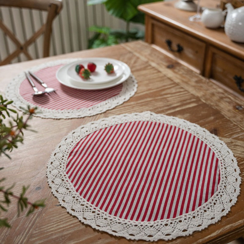 Elegant geometric lace placemats, view 7 - MRSLM