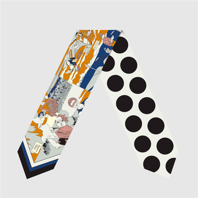women's silk skinny scarf, view 5 - MRSLM
