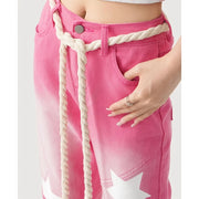 pink vintage wide leg jeans, view 5 - MRSLM
