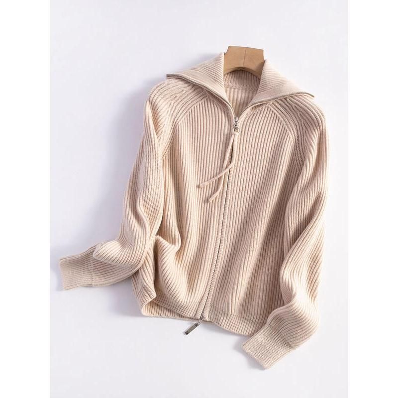 heavy wool cardigan for women, view 8 - MRSLM