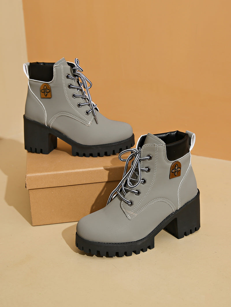 Chunky heel Martin boots, view 7 - MRSLM