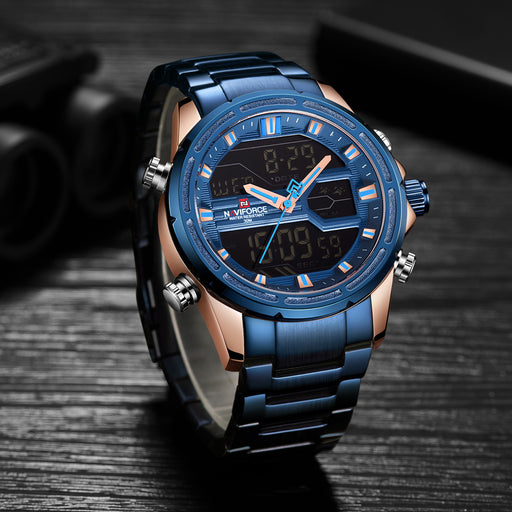 men's steel band multifunction quartz watch - MRSLM