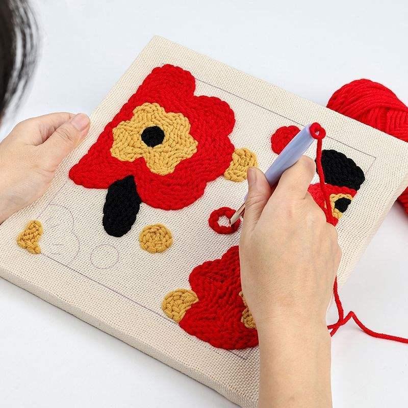 DIY punch needle flower embroidery kit - MRSLM