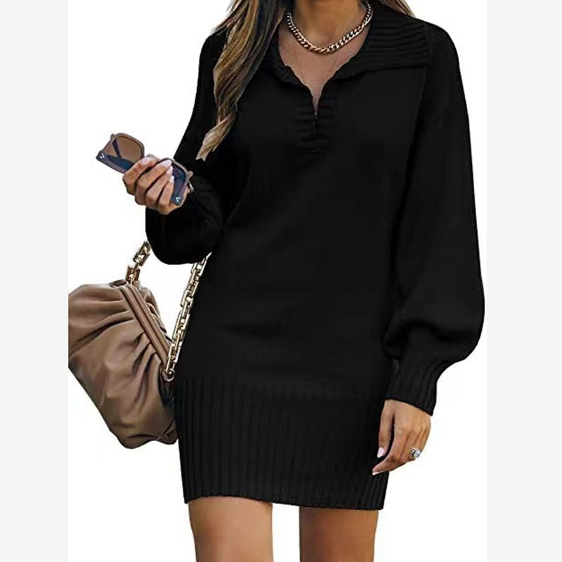 lantern sleeve loose sweater for women, view 2 - MRSLM
