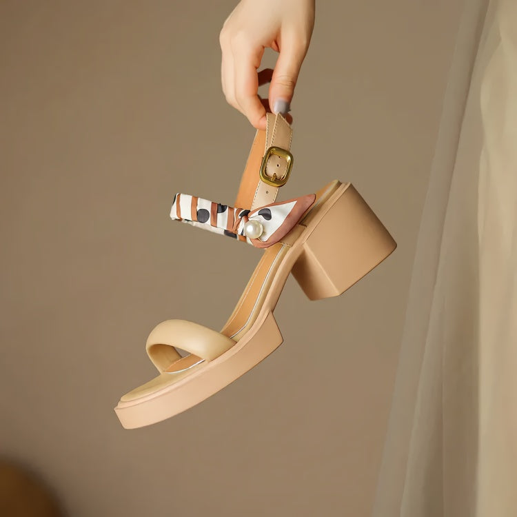 open toe leather platform sandals, view 7 - MRSLM