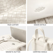 white knitted mini backpack, view 6 - MRSLM