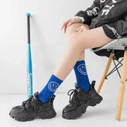 trendy cotton blue Harajuku socks, view 8 - MRSLM
