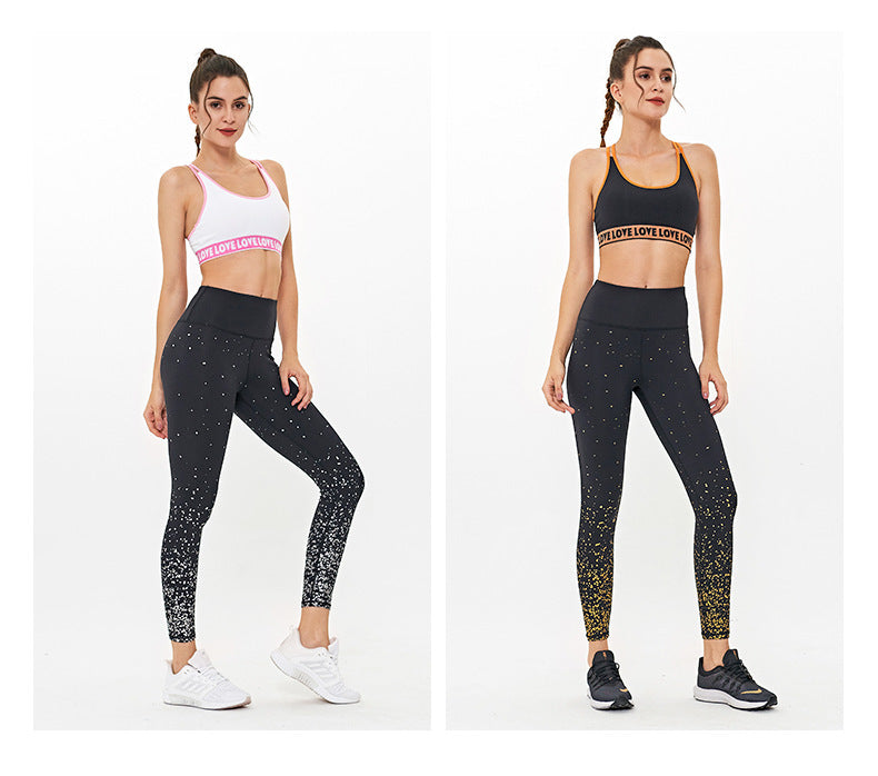 Star print quick-drying yoga pants, view 2 - MRSLM