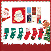 6 pairs Christmas socks gift box with greeting cards - MRSLM