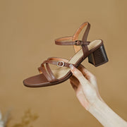 ankle strap leather sandals, view 7 - MRSLM