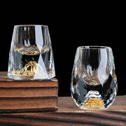 Borosilicate glass double bottom gold foil tea cup, view 6 - MRSLM