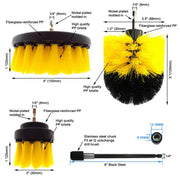 4-piece electric drill brush set with extension pole, view 6 - MRSLM