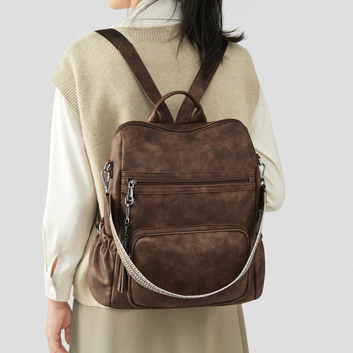 Retro women's casual laptop backpack - MRSLM