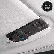suede leather car sunglasses holder, view 4 - MRSLM