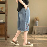 floral denim capris, view 4 - MRSLM