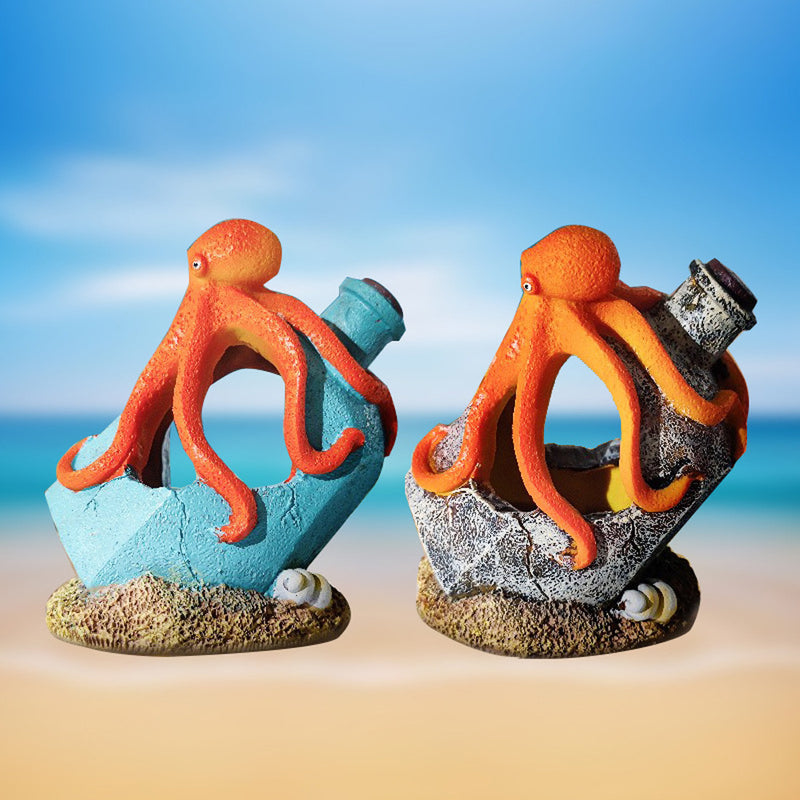 aquarium octopus bottle ornament, view 5 - MRSLM