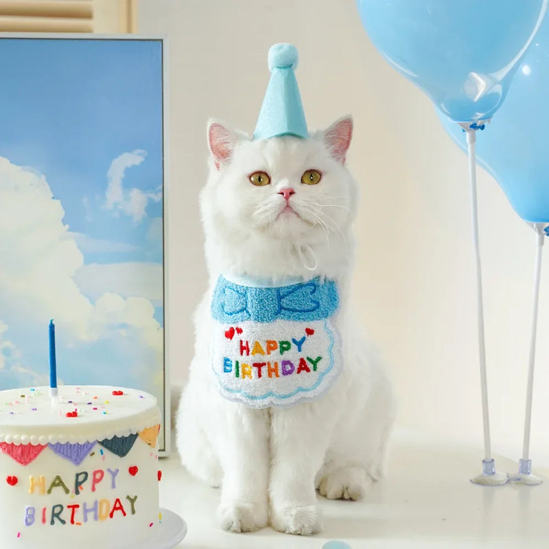 pet birthday bandana and hat set, view 8 - MRSLM