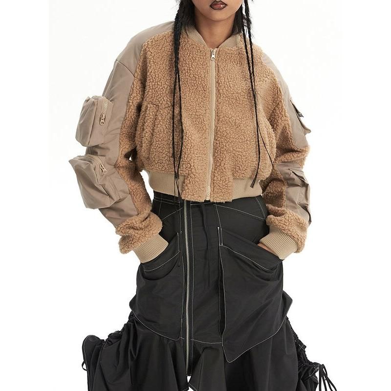 Women's lamb wool jacket, view 4 - MRSLM