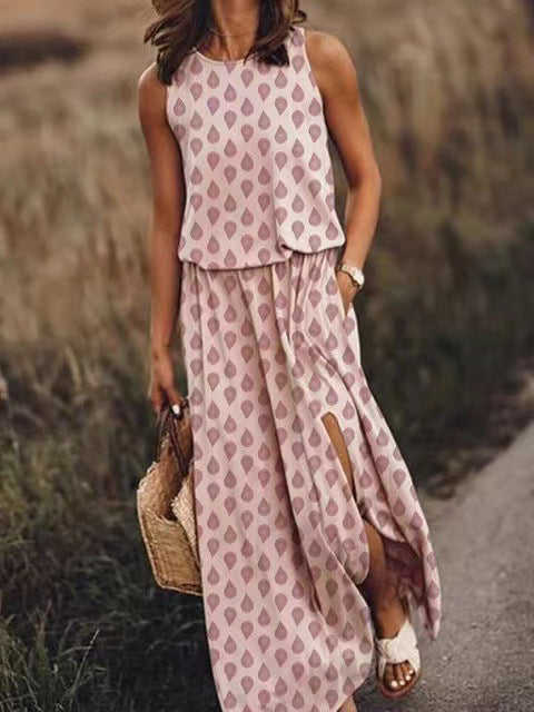 women's sleeveless split long dress, view 14 - MRSLM