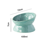 ceramic cat food and water bowl, view 5 - MRSLM