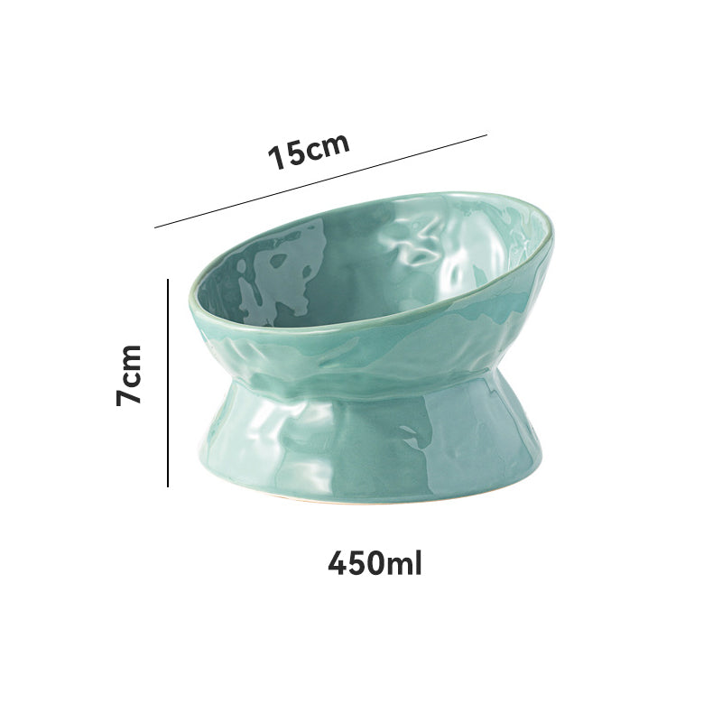 ceramic cat food and water bowl, view 5 - MRSLM