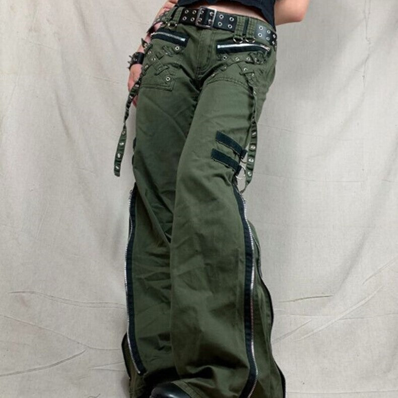 women's flared cargo casual pants, view 6 - MRSLM